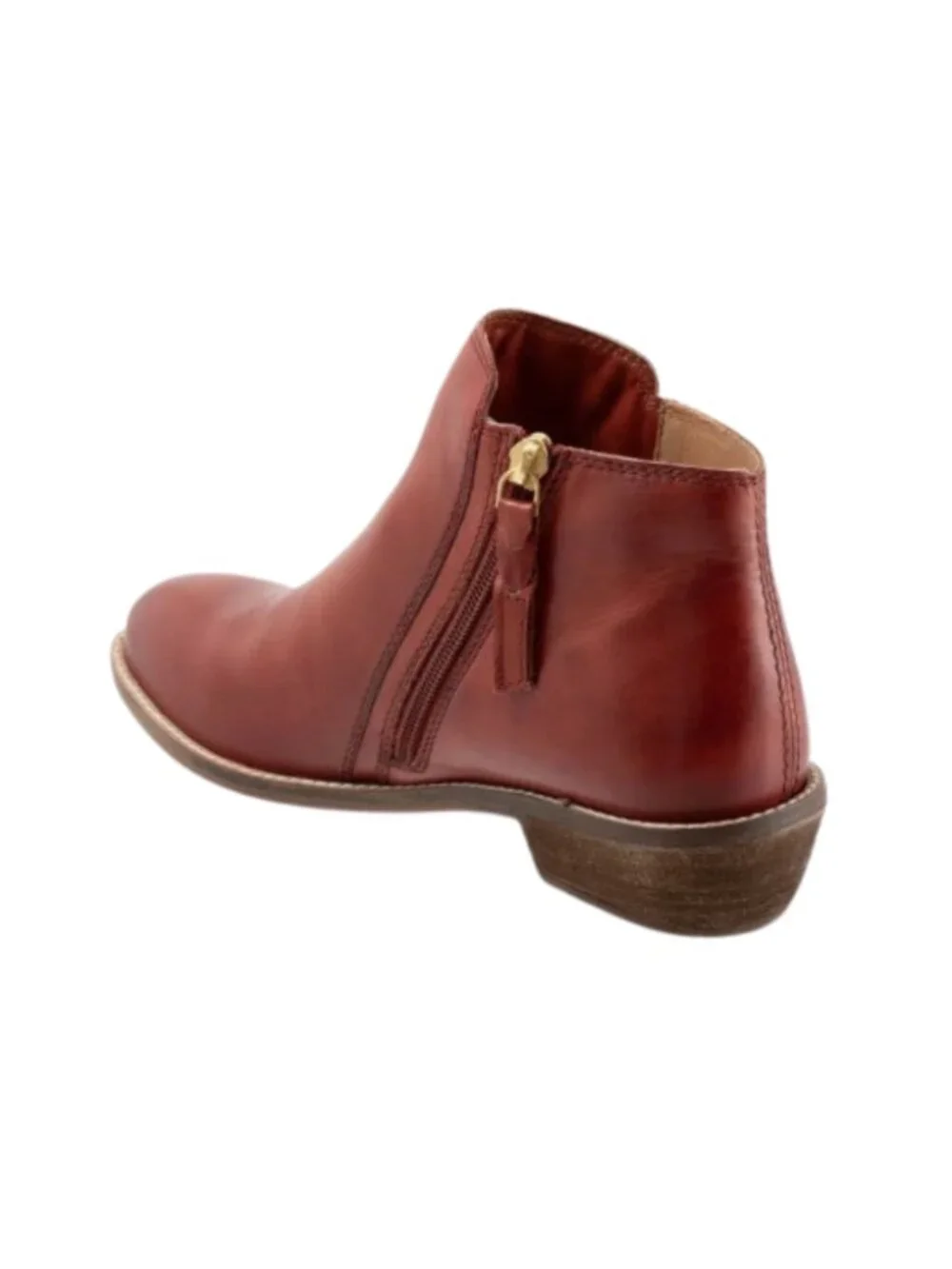 SoftWalk Rocklin 2.0 Women's Side-Zip Leather Ankle Bootie - Red